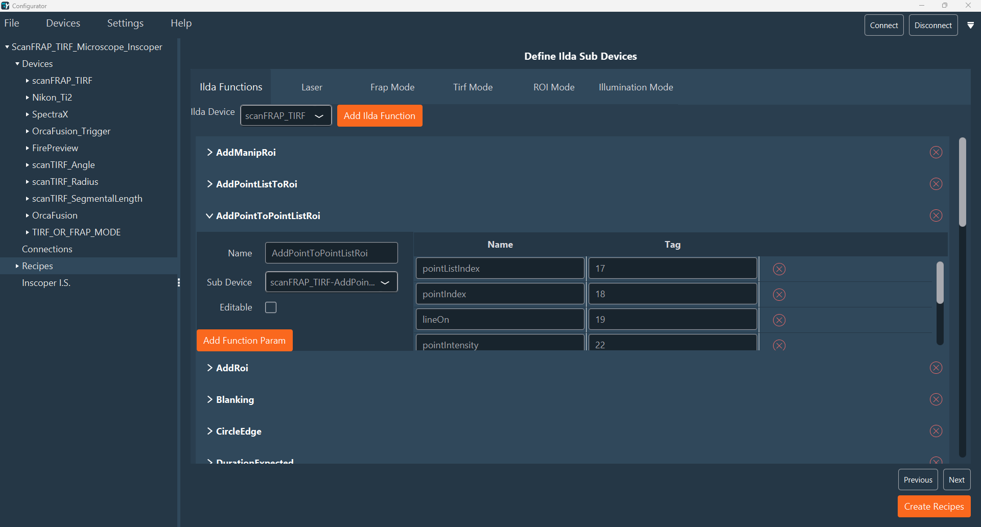 ILDA Device Selection