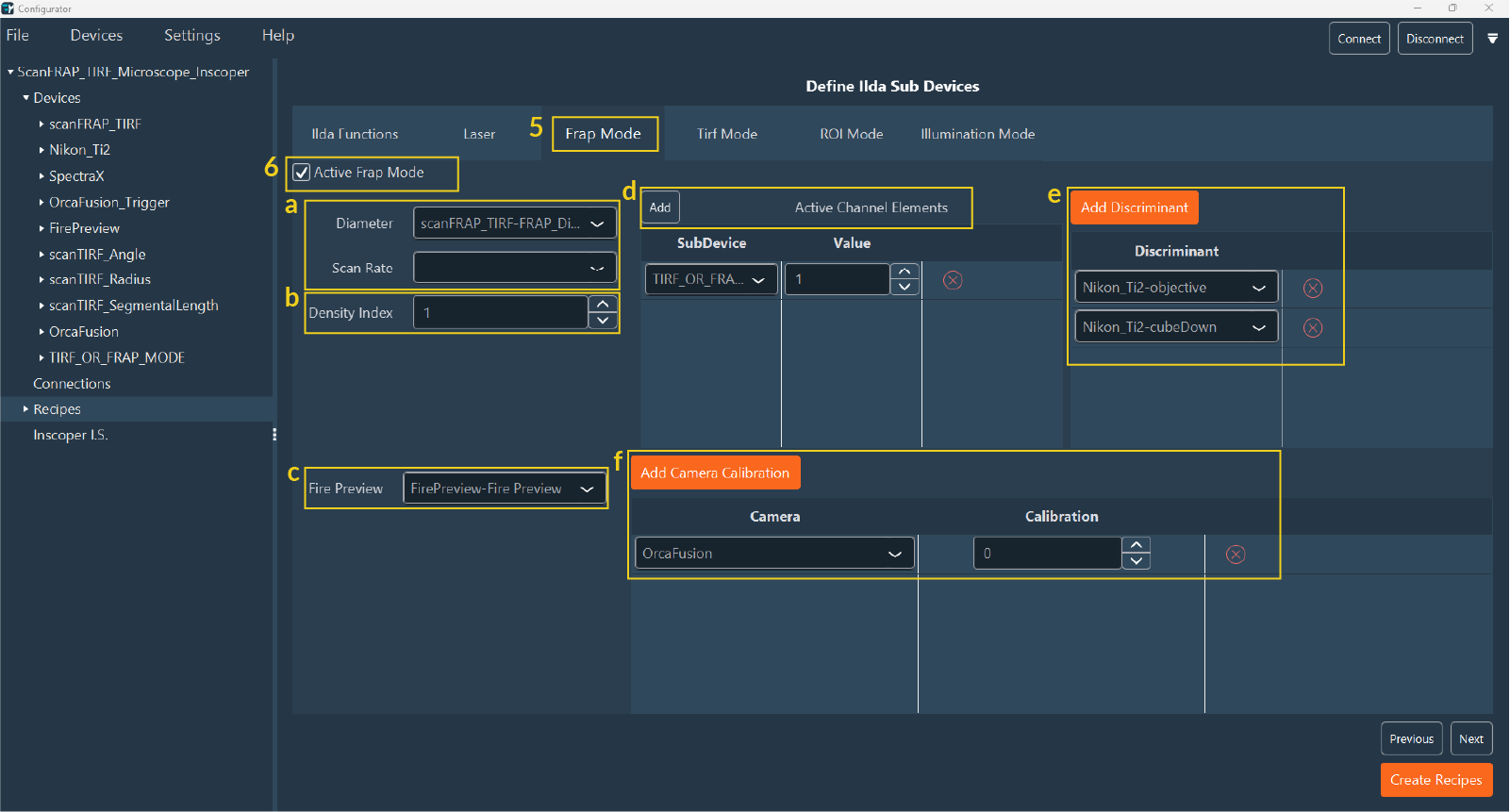FRAP Mode Configuration
