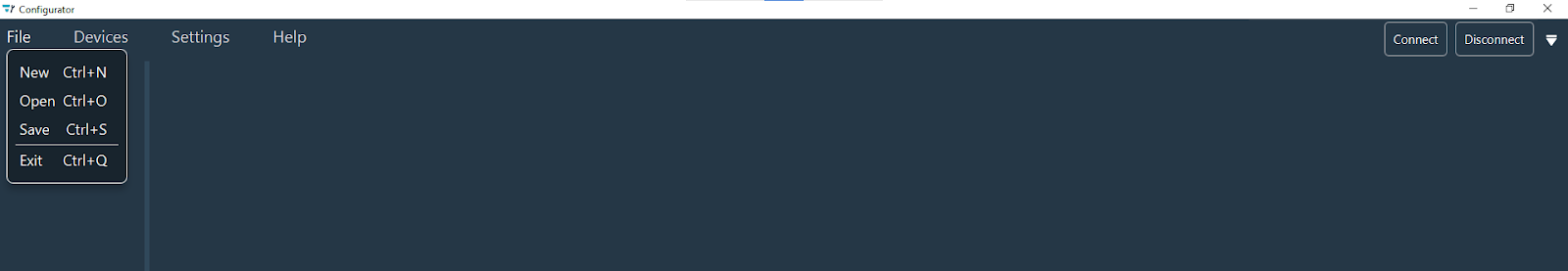 Creating a new configuration