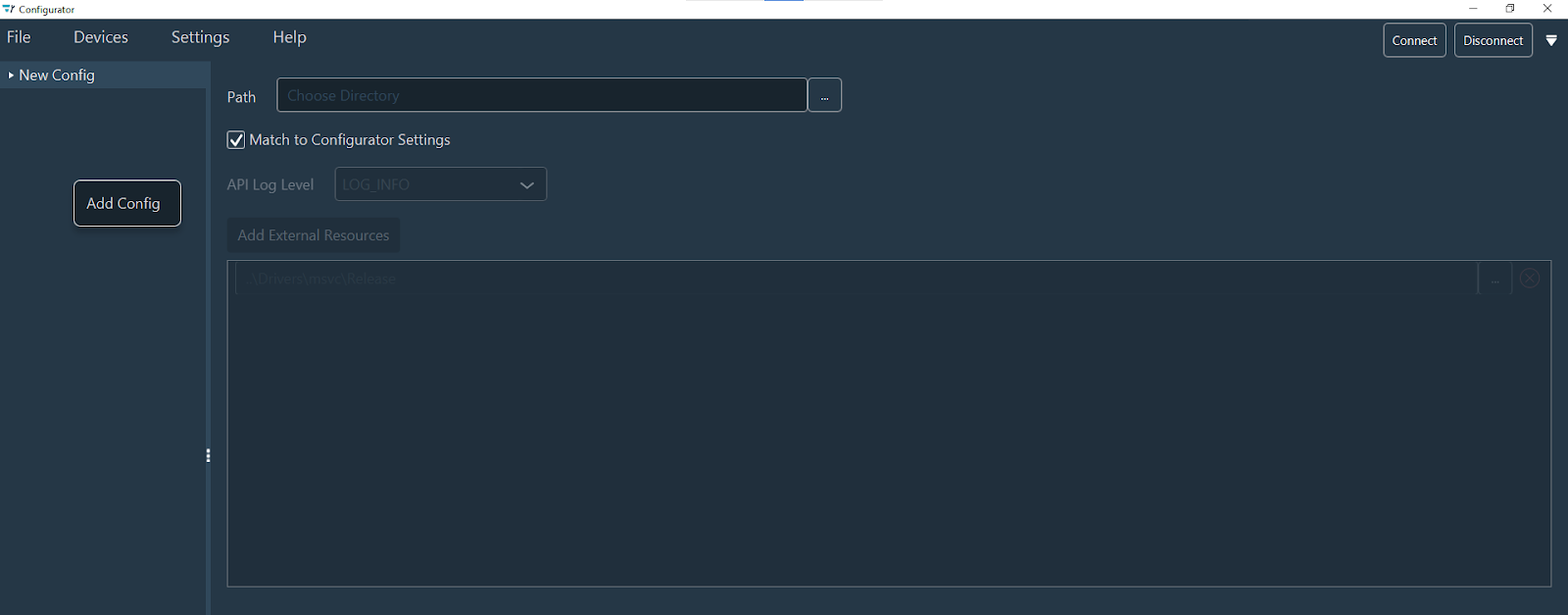 Creating a new configuration 2