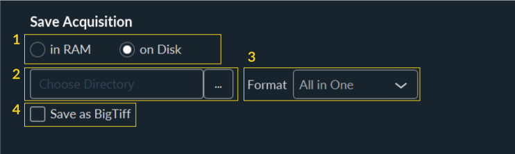 Save Acquisition Interface
