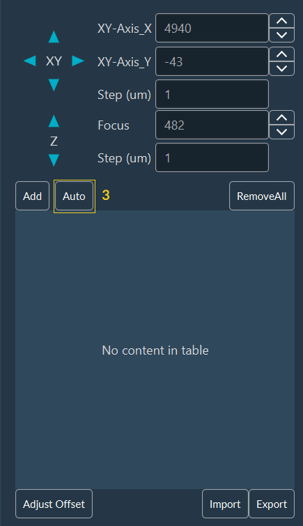 Auto Focus Map Configuration