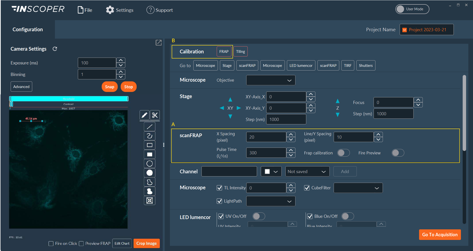 ScanFRAP Configuration